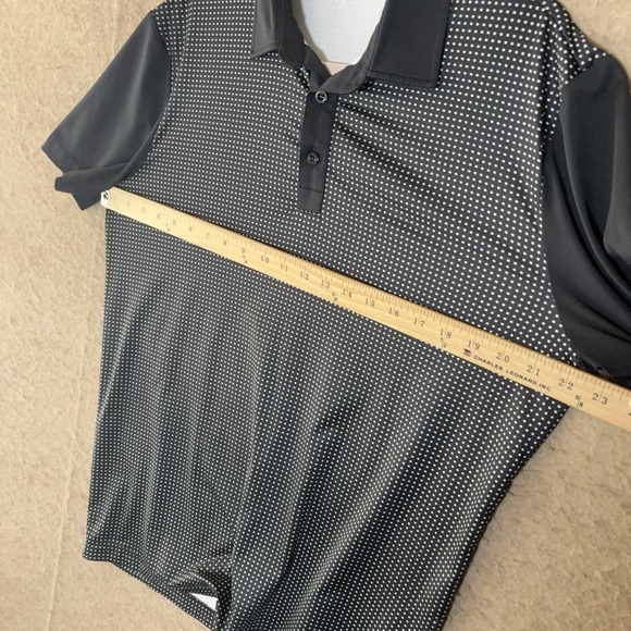 Redvanly Polo Shirt Mens Sz M Black Micro Square Performance Stretch Golf LOGO - Picture 8 of 8